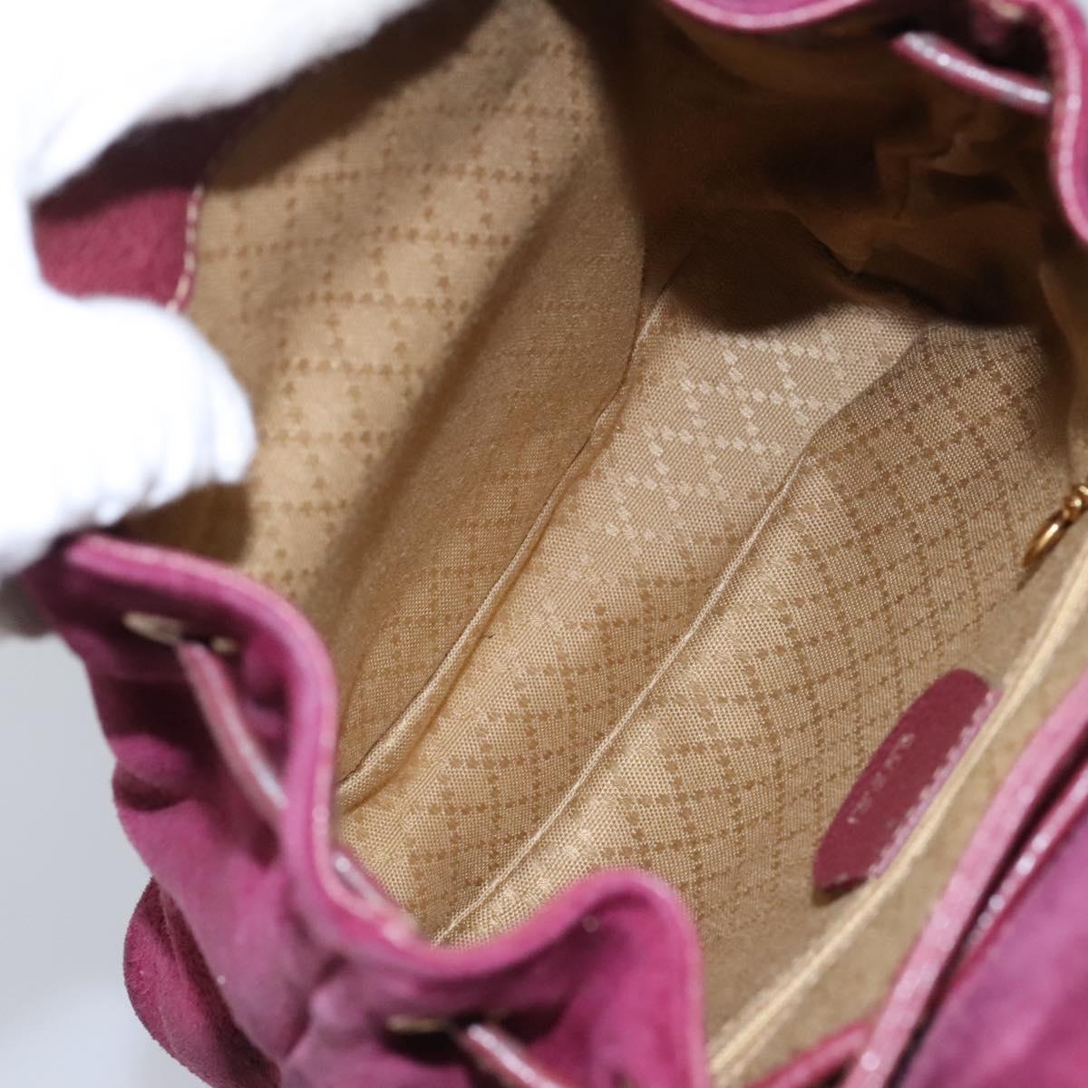 GUCCI Bamboo Backpack Suede Purple Gold 003 1956 0030 Auth MX204