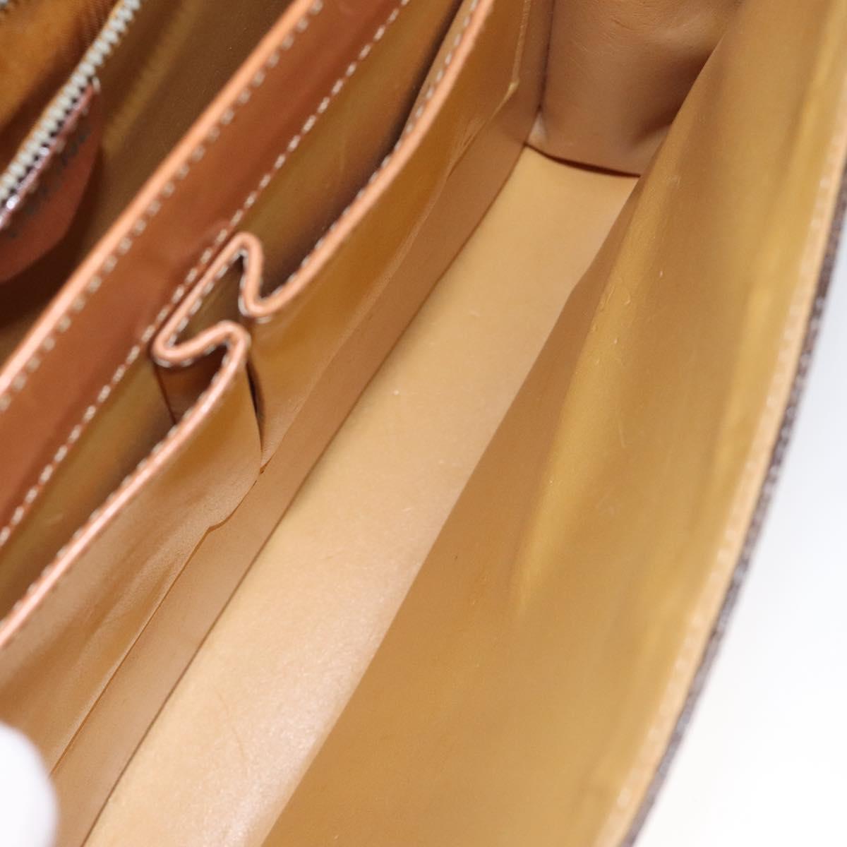 CELINE Macadam Canvas Shoulder Bag PVC Leather Brown Gold Auth MX221