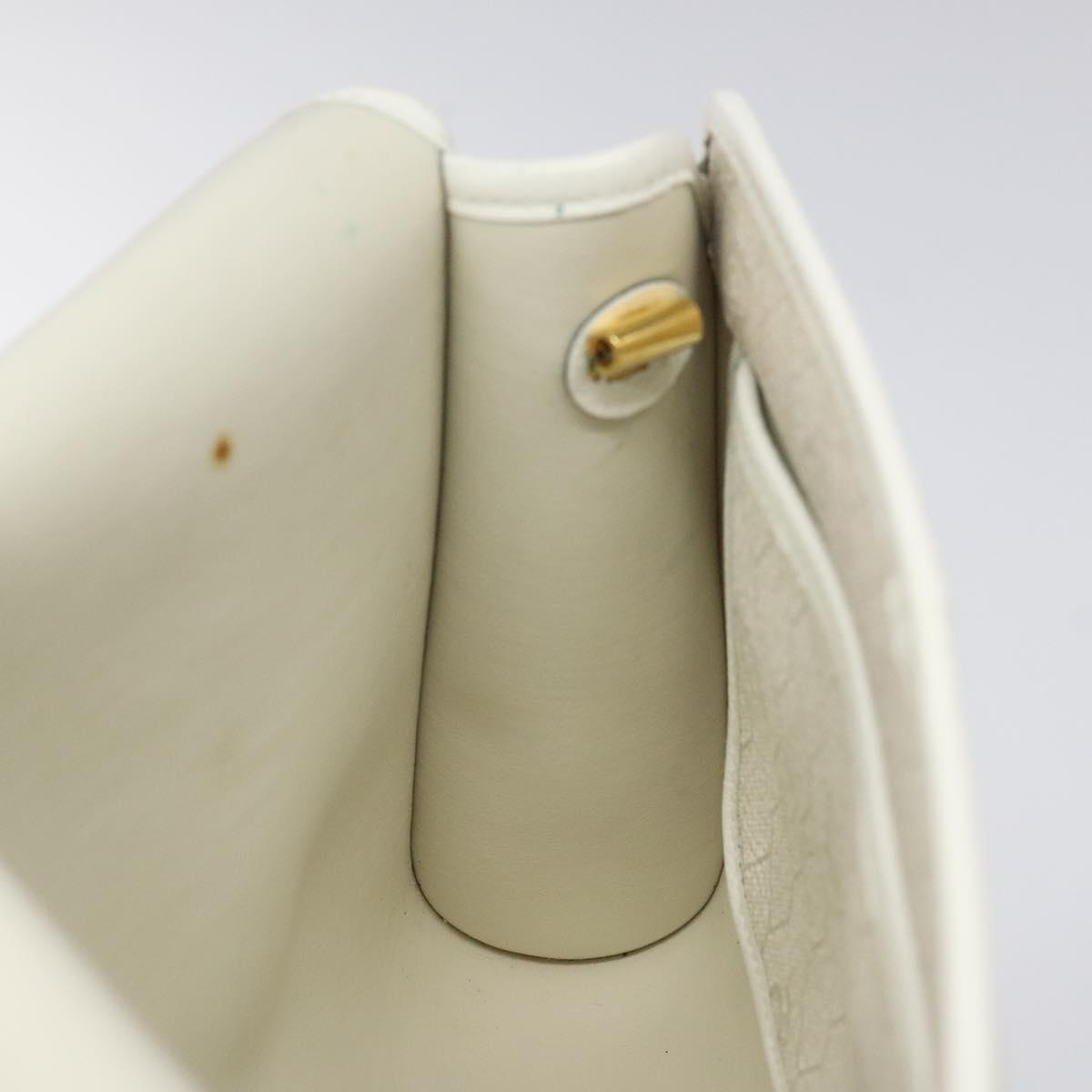 Christian Dior Honeycomb Canvas Shoulder Bag PVC White Auth MX224