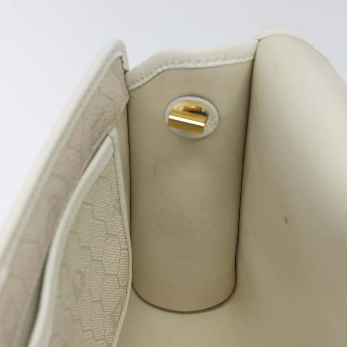 Christian Dior Honeycomb Canvas Shoulder Bag PVC White Auth MX224