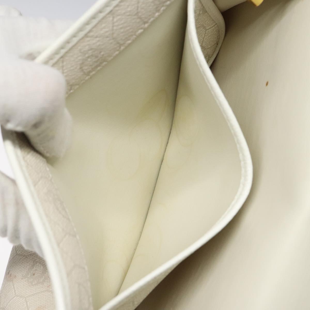 Christian Dior Honeycomb Canvas Shoulder Bag PVC White Auth MX224