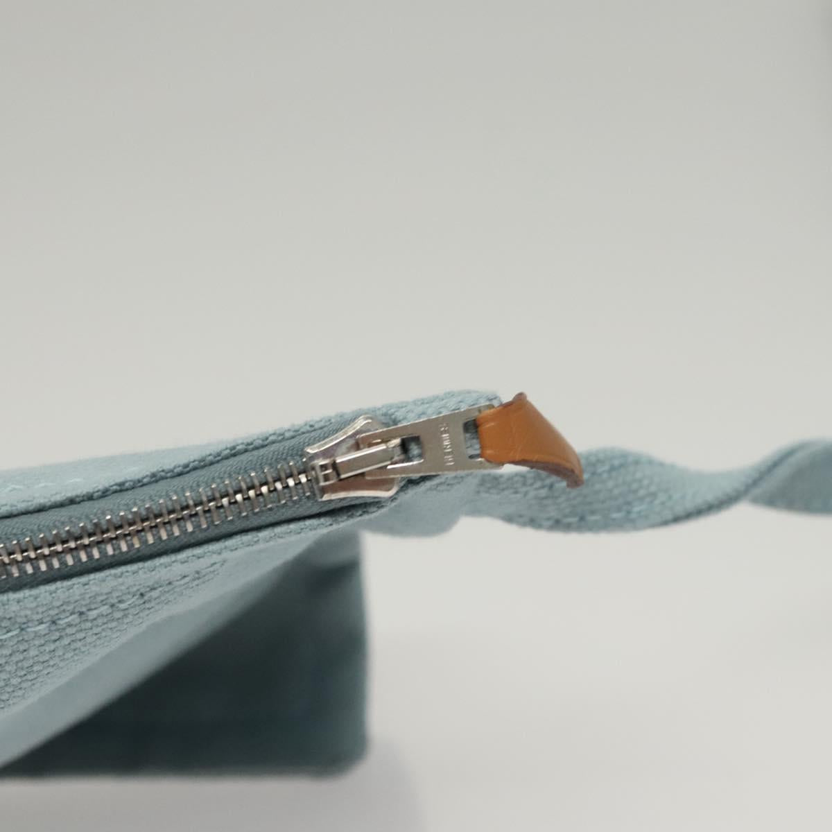 HERMES Bora Bora PM Tote Bag Canvas Light Blue Auth MX234