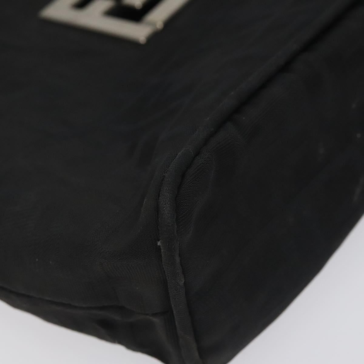 FENDI Zucca Canvas Shoulder Bag Black Auth MX235