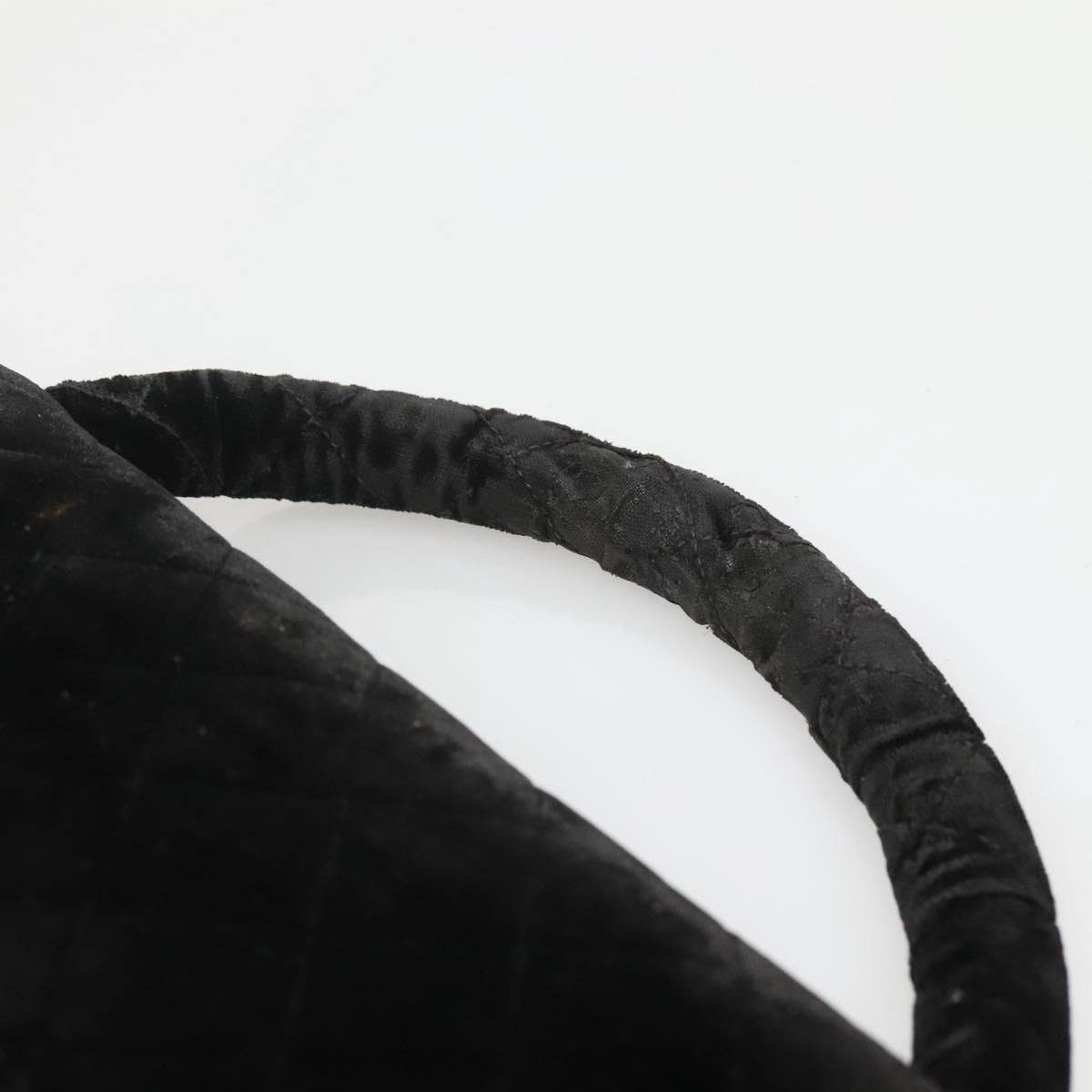 CHANEL Matelasse Hand Bag Velor Black Gold CC Auth MX239