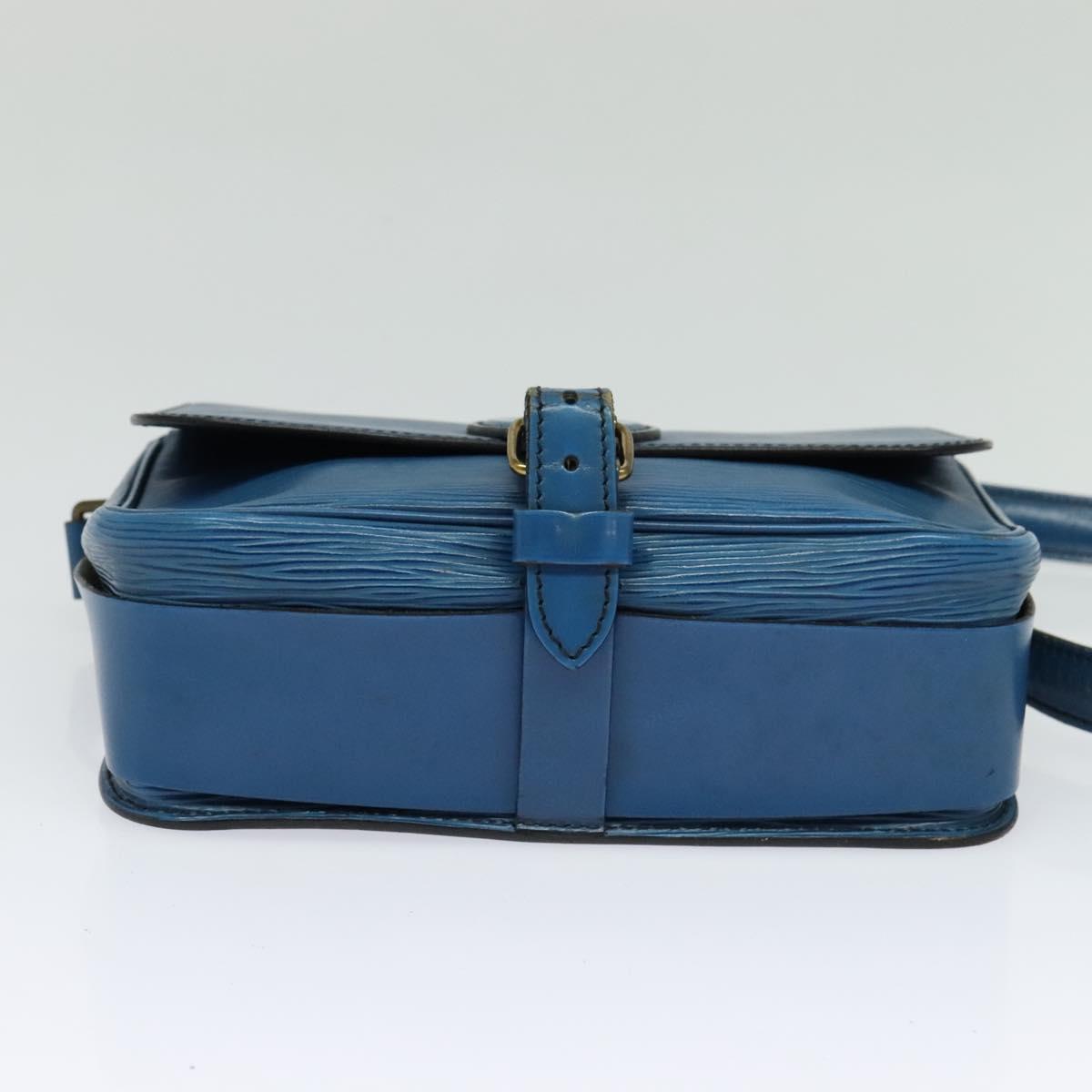 LOUIS VUITTON Epi Cartouchiere MM Shoulder Bag Blue M52245 LV Auth MX305