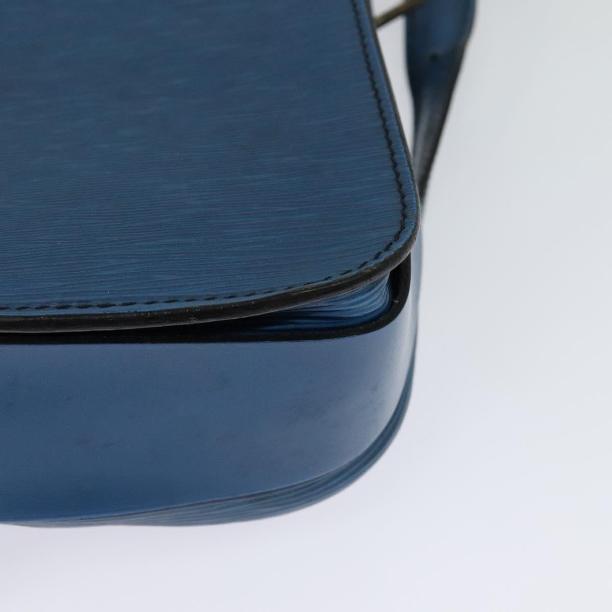 LOUIS VUITTON Epi Cartouchiere MM Shoulder Bag Blue M52245 LV Auth MX305