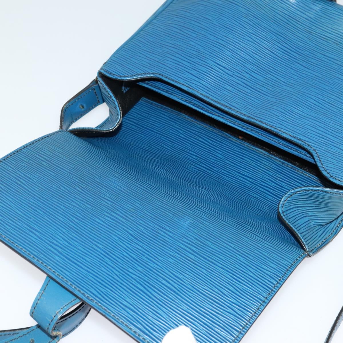 LOUIS VUITTON Epi Cartouchiere MM Shoulder Bag Blue M52245 LV Auth MX305