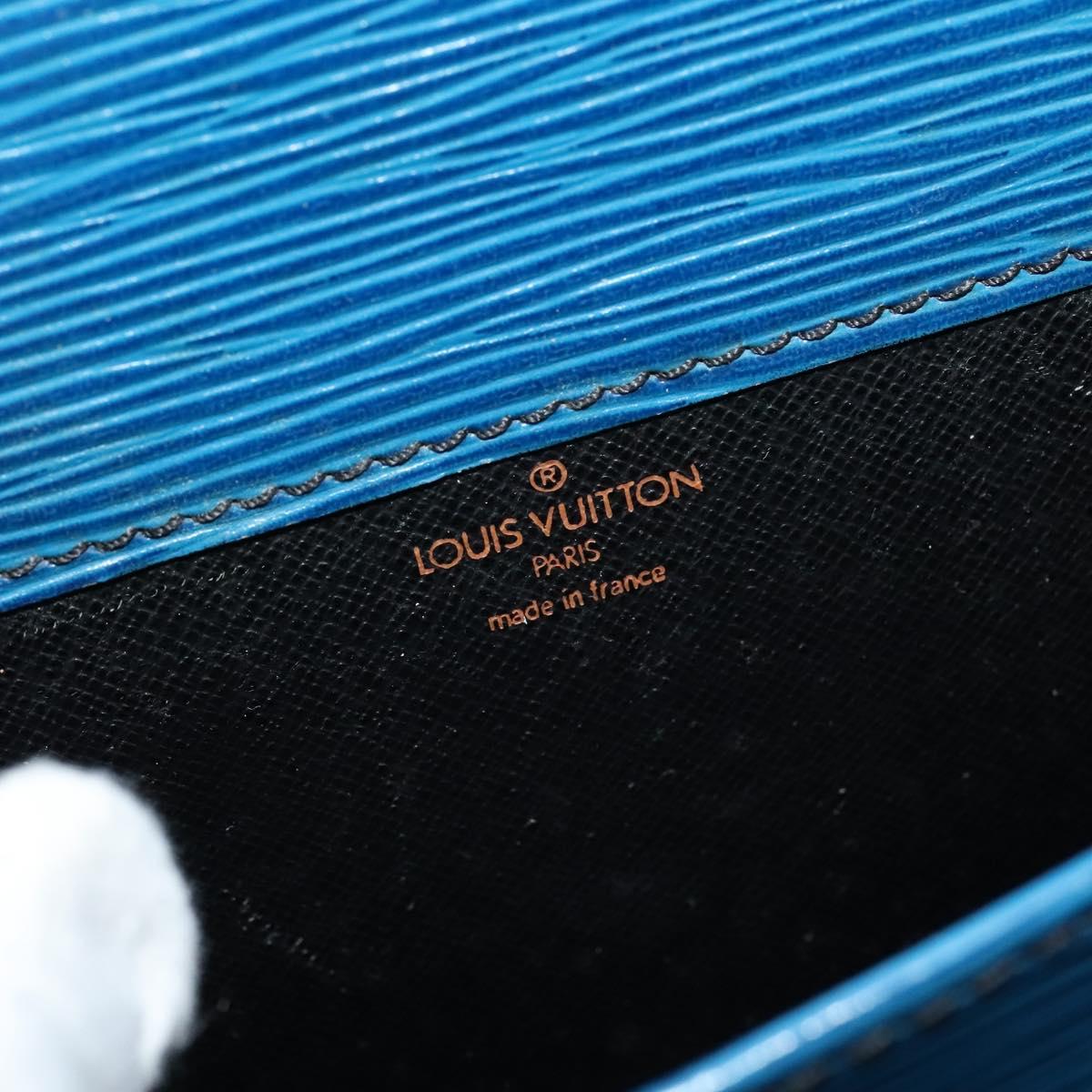 LOUIS VUITTON Epi Cartouchiere MM Shoulder Bag Blue M52245 LV Auth MX305