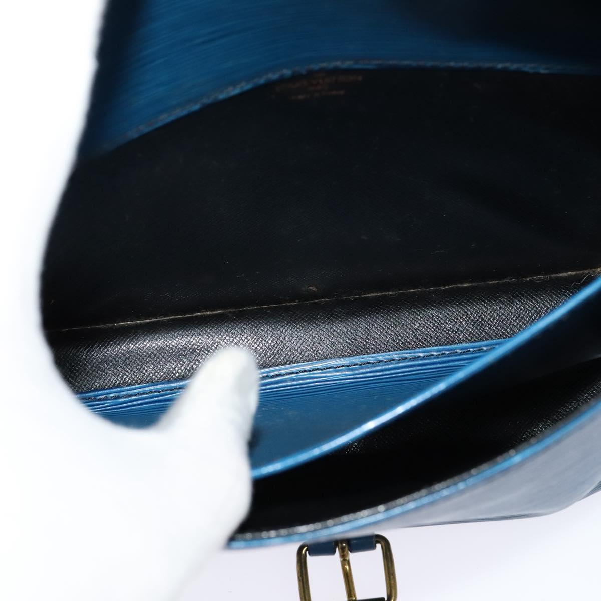 LOUIS VUITTON Epi Cartouchiere MM Shoulder Bag Blue M52245 LV Auth MX305