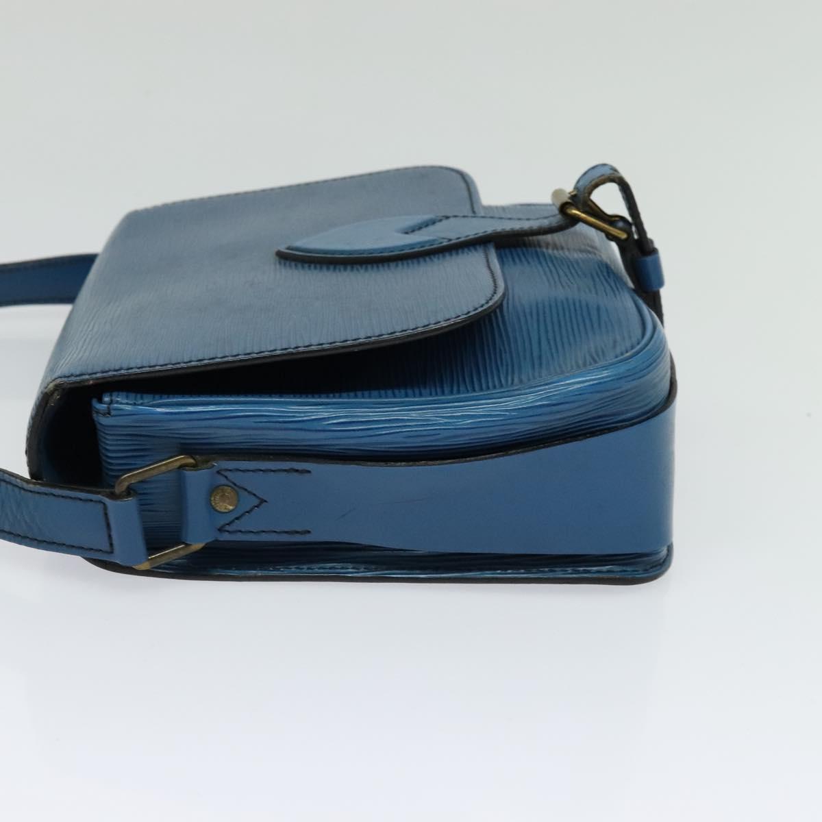 LOUIS VUITTON Epi Cartouchiere MM Shoulder Bag Blue M52245 LV Auth MX305