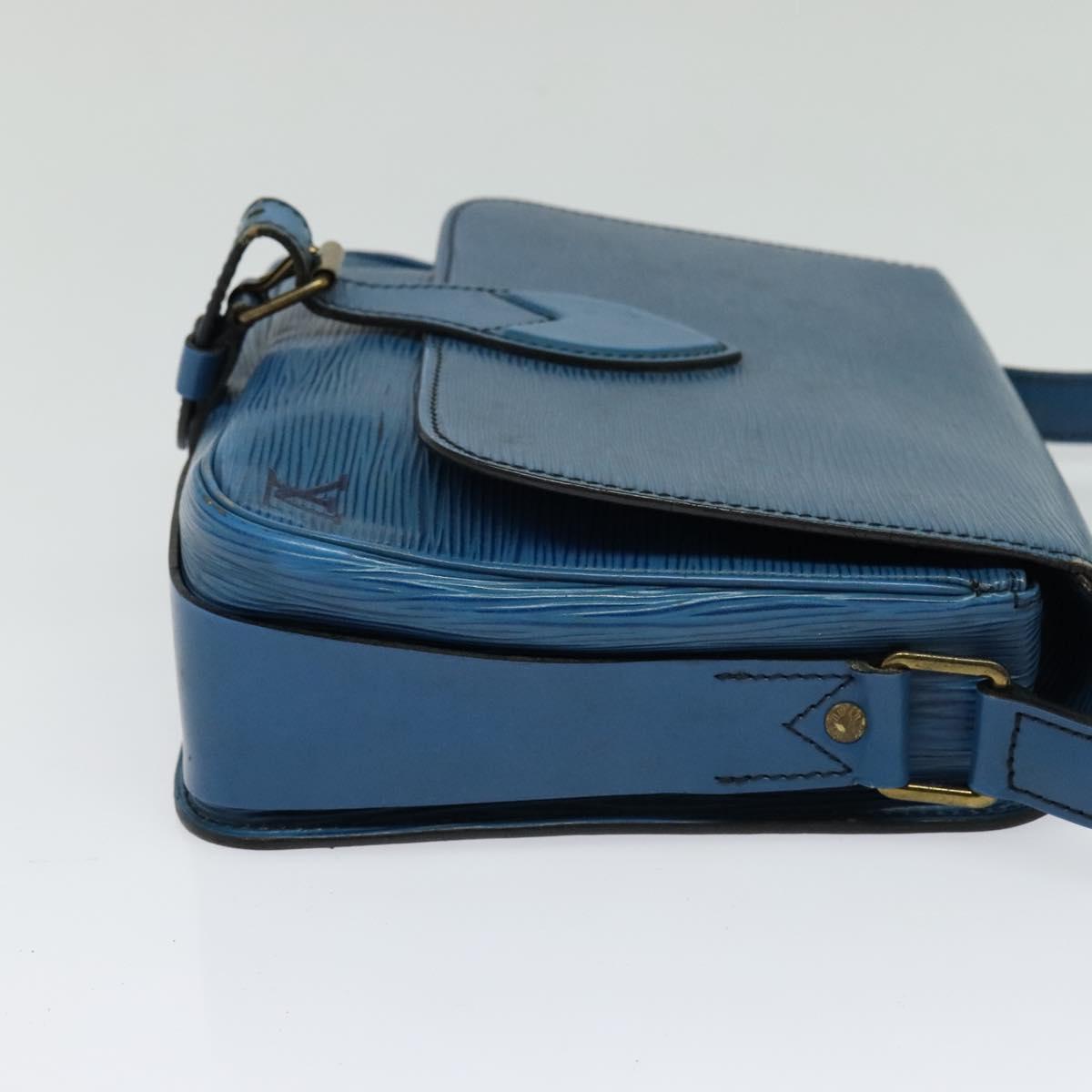 LOUIS VUITTON Epi Cartouchiere MM Shoulder Bag Blue M52245 LV Auth MX305