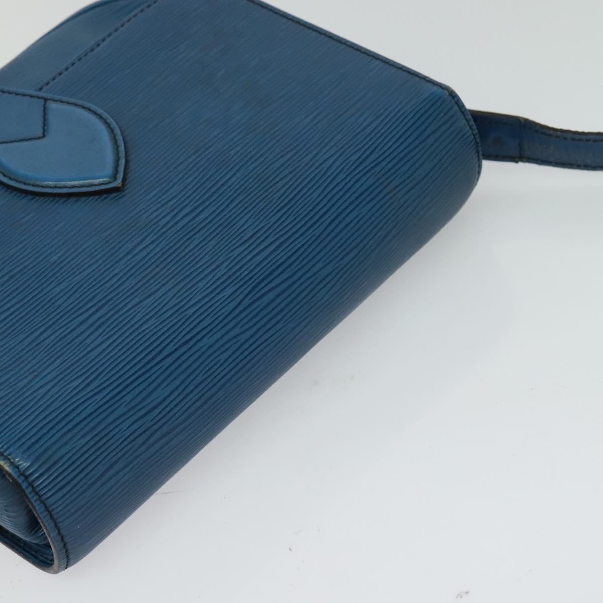LOUIS VUITTON Epi Cartouchiere MM Shoulder Bag Blue M52245 LV Auth MX305