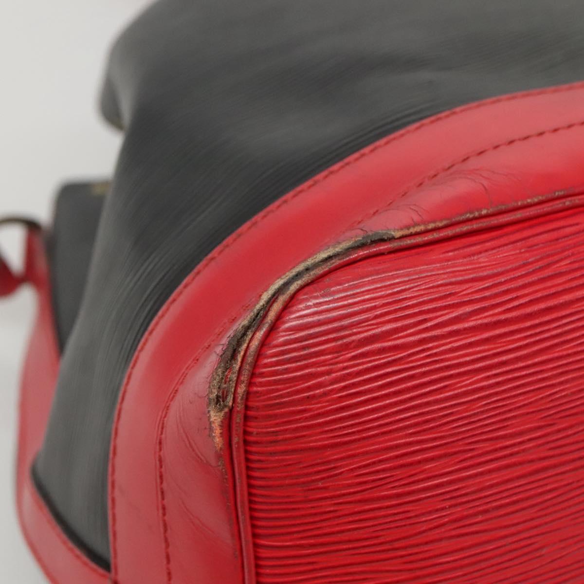LOUIS VUITTON Epi Noe Shoulder Bag Bicolor Black Red M44017 LV Auth MX308