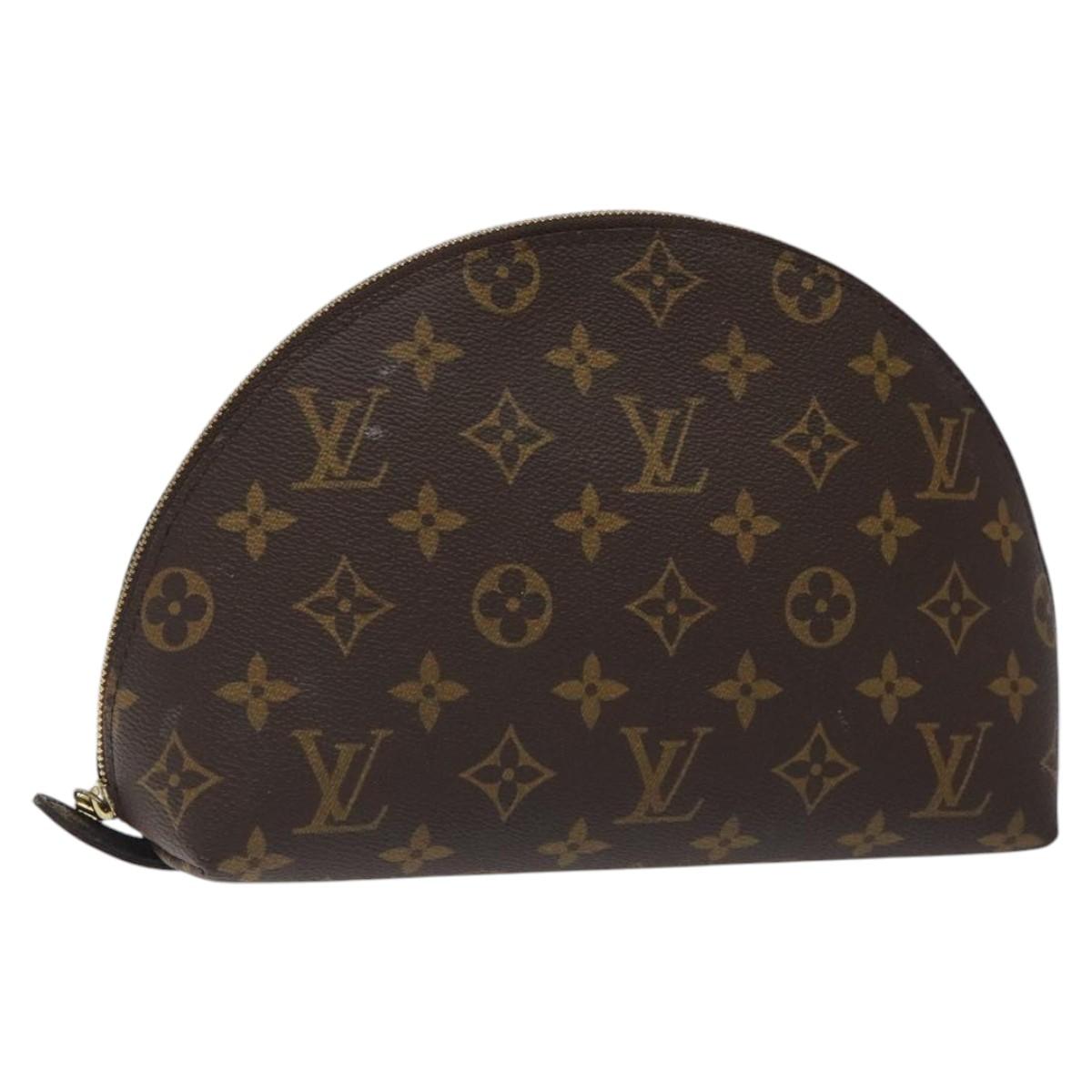 LOUIS VUITTON Monogram Trousse Demi Ronde Cosmetic Pouch M47520 LV Auth MX309