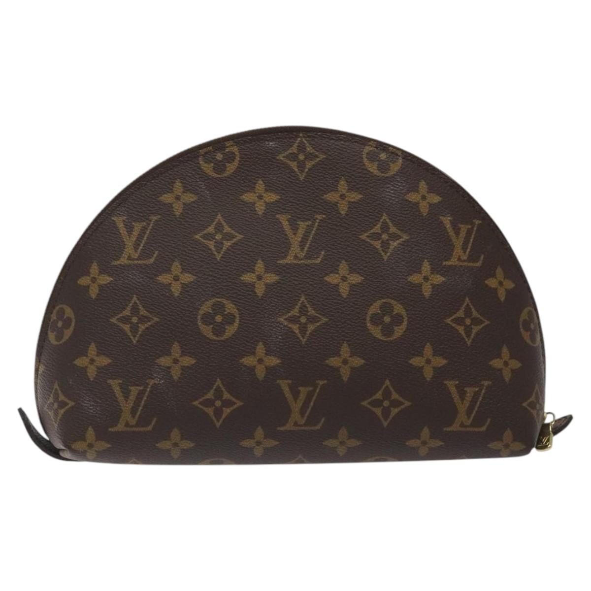LOUIS VUITTON Monogram Trousse Demi Ronde Cosmetic Pouch M47520 LV Auth MX309