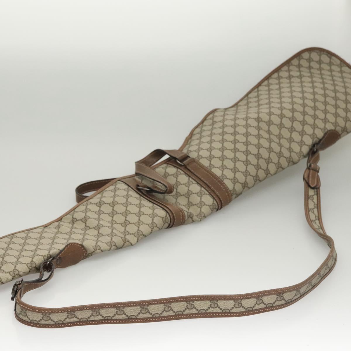 GUCCI GG Supreme GunSlip PVC Beige Auth MX319