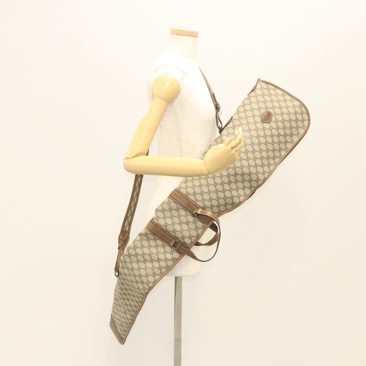 GUCCI GG Supreme GunSlip PVC Beige Auth MX319