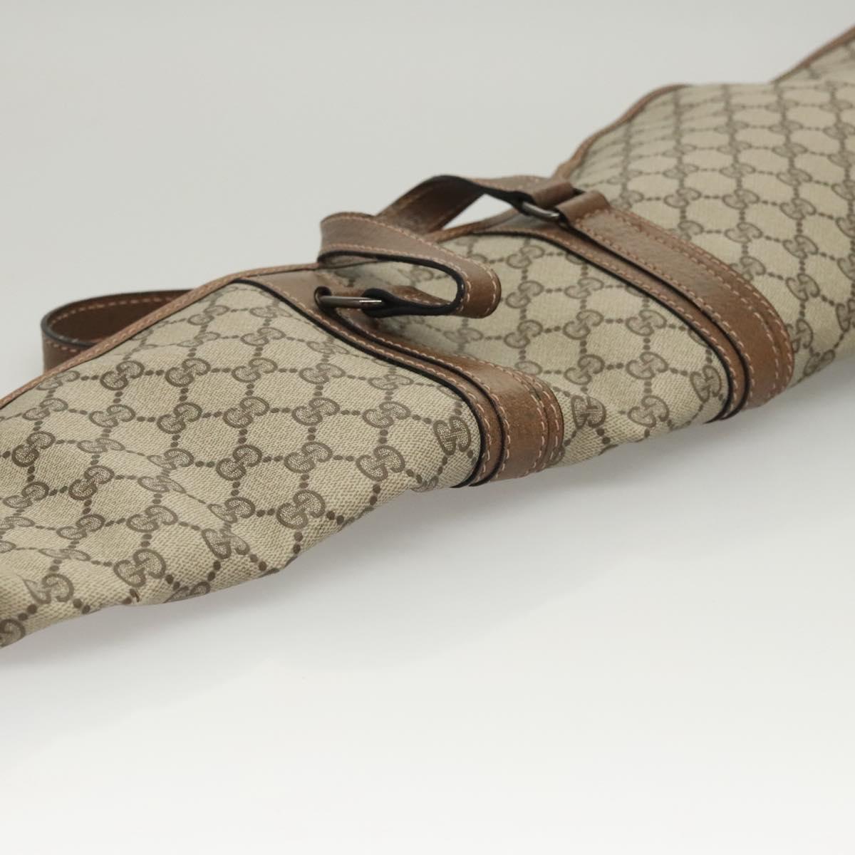 GUCCI GG Supreme GunSlip PVC Beige Auth MX319