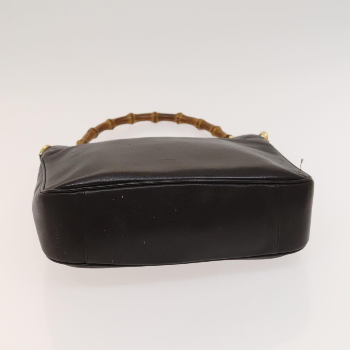 GUCCI Bamboo Shoulder Bag Leather 2way Brown Gold 001 3444 1638 Auth MX324