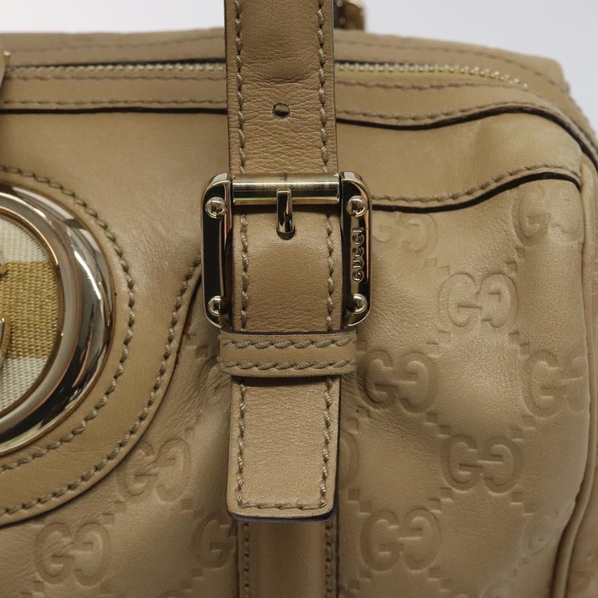 GUCCI GG Canvas Sherry Line Guccissima Bag Leather Beige Gold 170009 Auth MX329