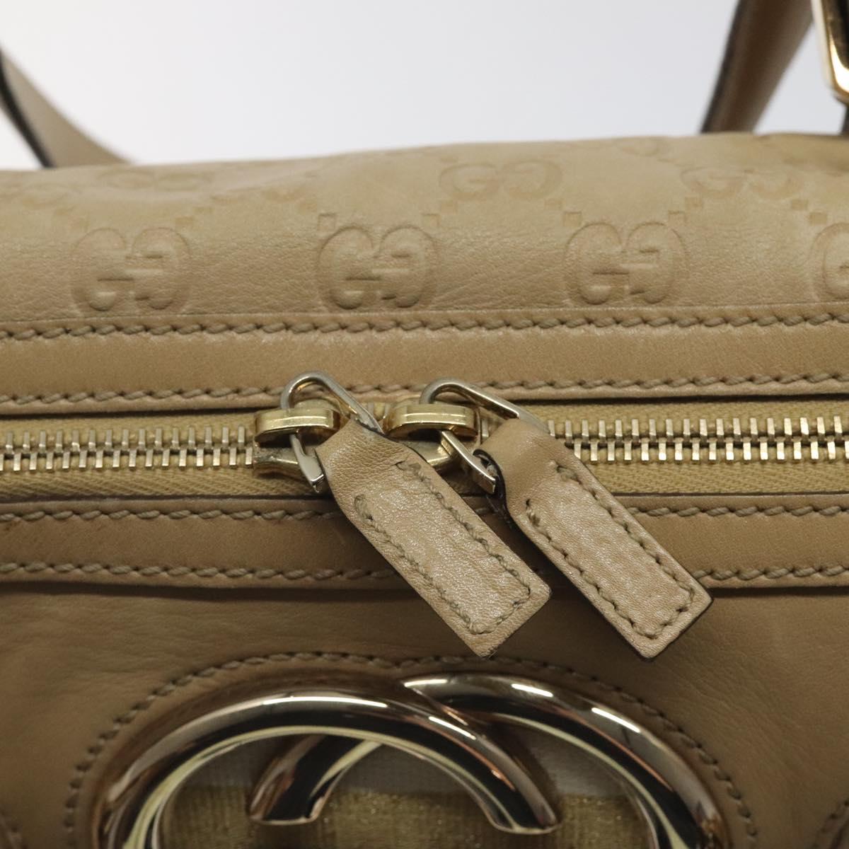 GUCCI GG Canvas Sherry Line Guccissima Bag Leather Beige Gold 170009 Auth MX329