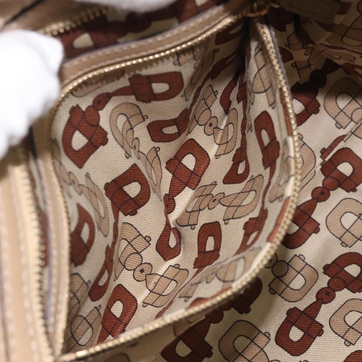 GUCCI GG Canvas Sherry Line Guccissima Bag Leather Beige Gold 170009 Auth MX329