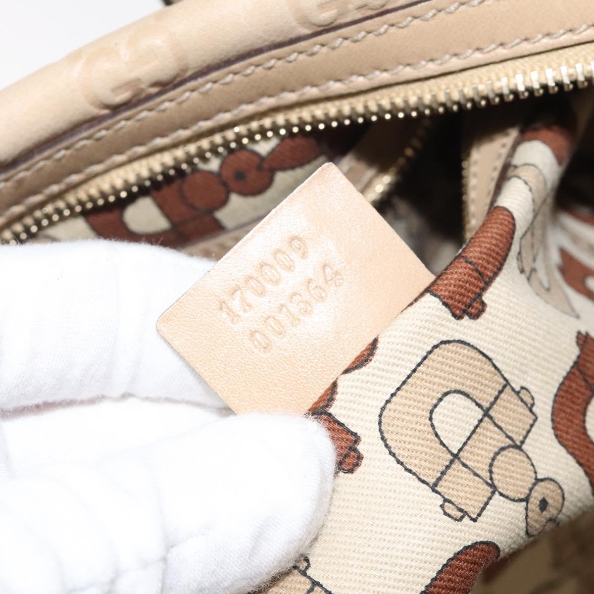 GUCCI GG Canvas Sherry Line Guccissima Bag Leather Beige Gold 170009 Auth MX329