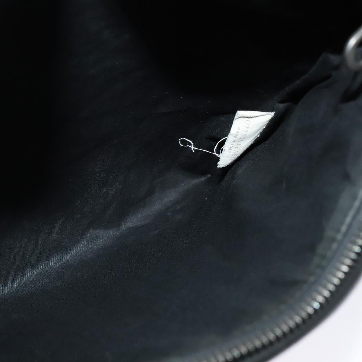 BOTTEGA VENETA INTRECCIATO Waist bag Leather Black Auth MX365