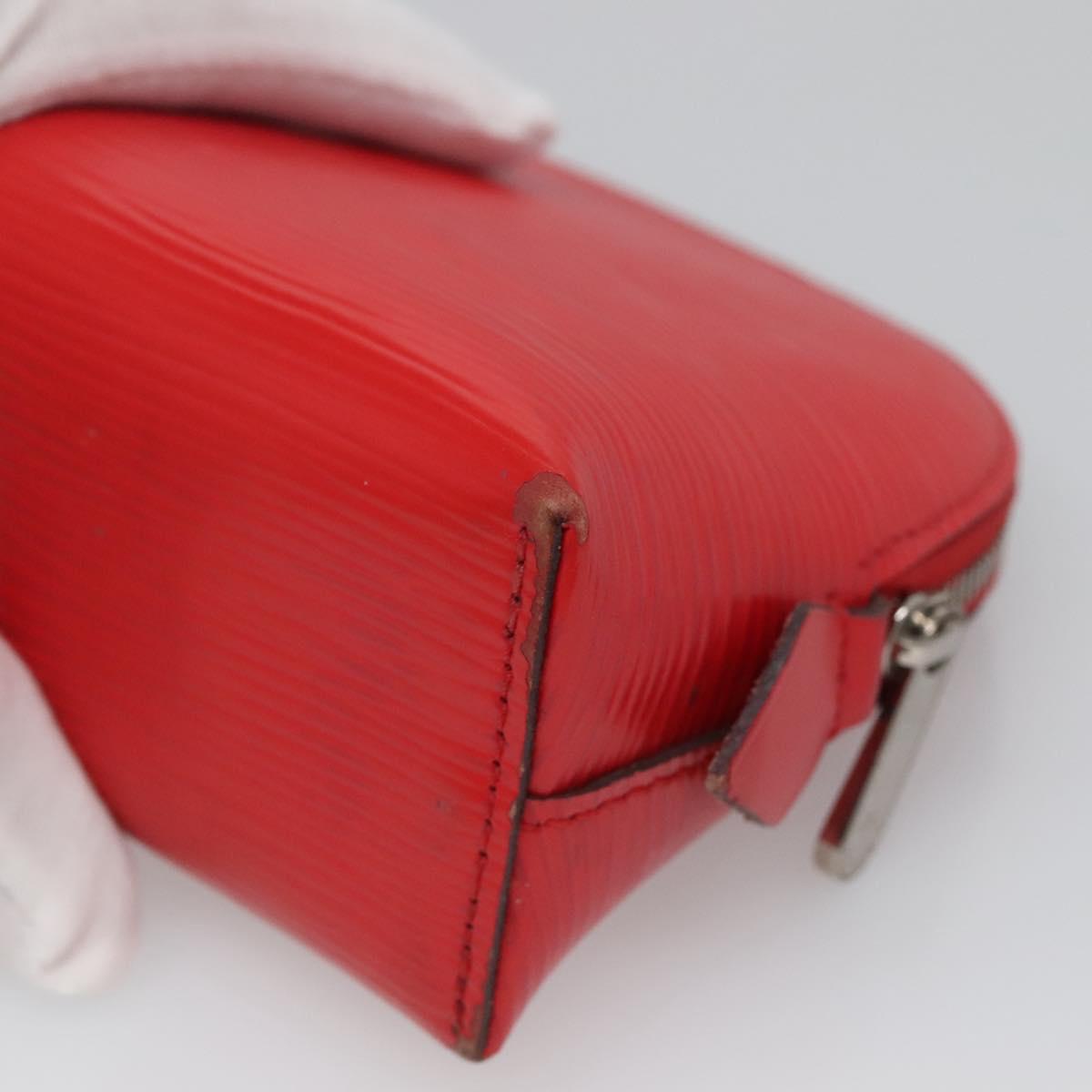 LOUIS VUITTON Epi Pochette Cosmetic PM Pouch Red M41114 LV Auth MX388