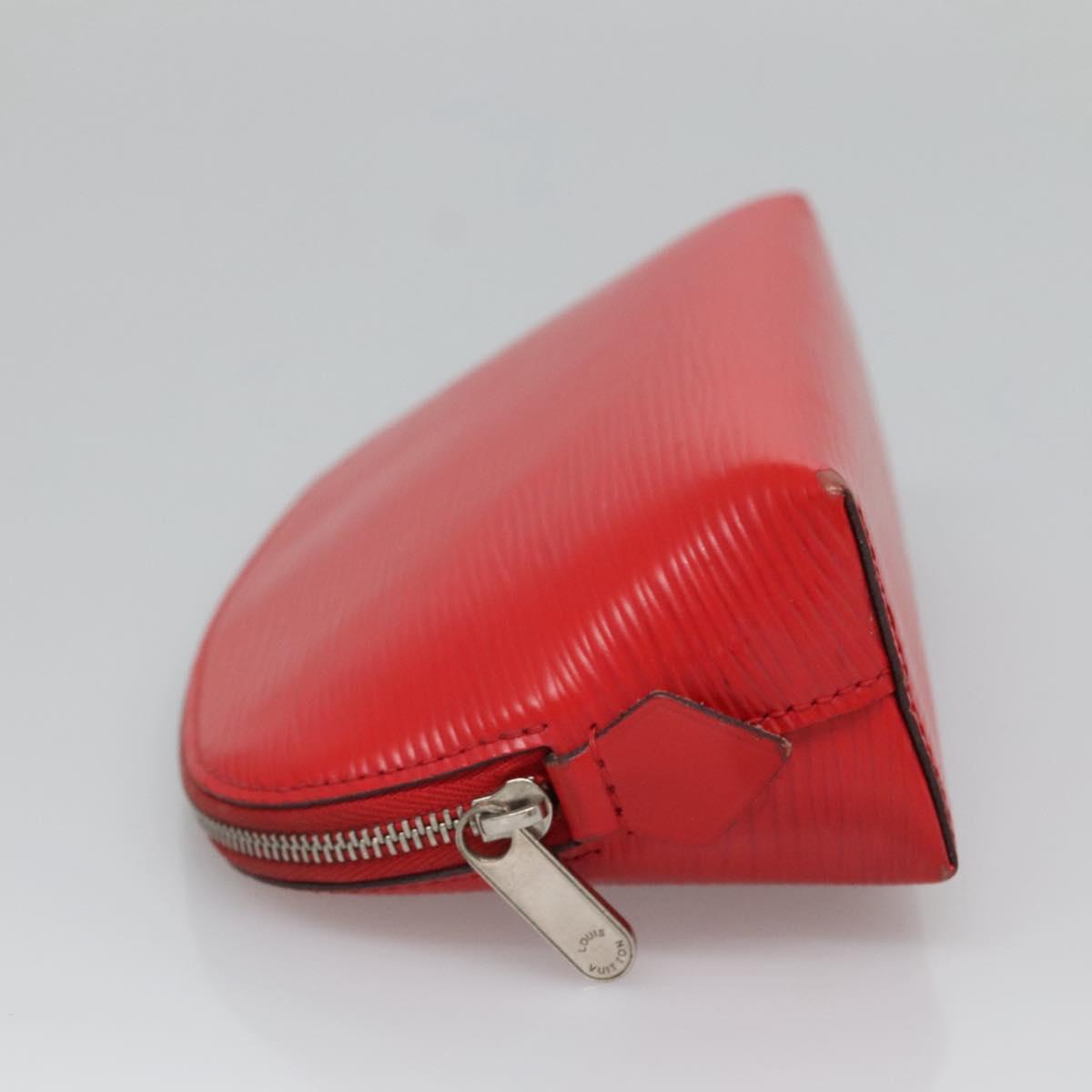 LOUIS VUITTON Epi Pochette Cosmetic PM Pouch Red M41114 LV Auth MX388