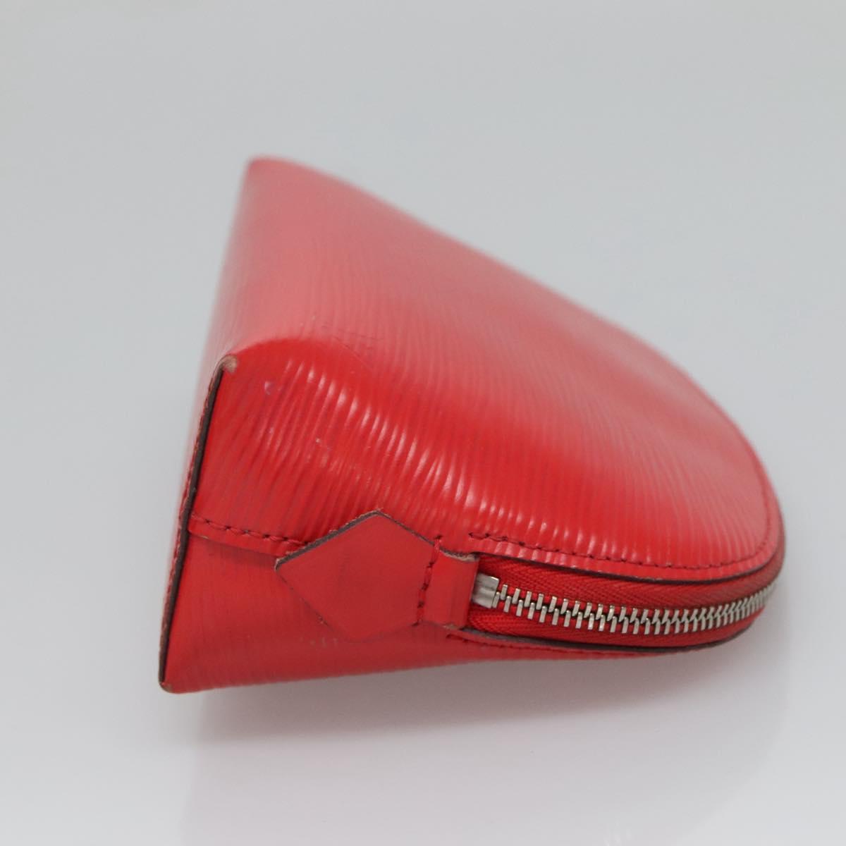 LOUIS VUITTON Epi Pochette Cosmetic PM Pouch Red M41114 LV Auth MX388