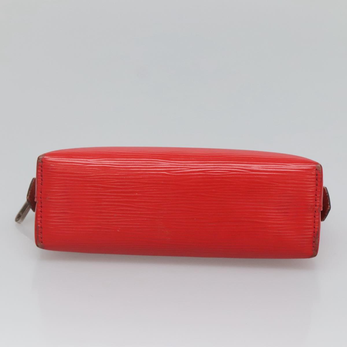 LOUIS VUITTON Epi Pochette Cosmetic PM Pouch Red M41114 LV Auth MX388