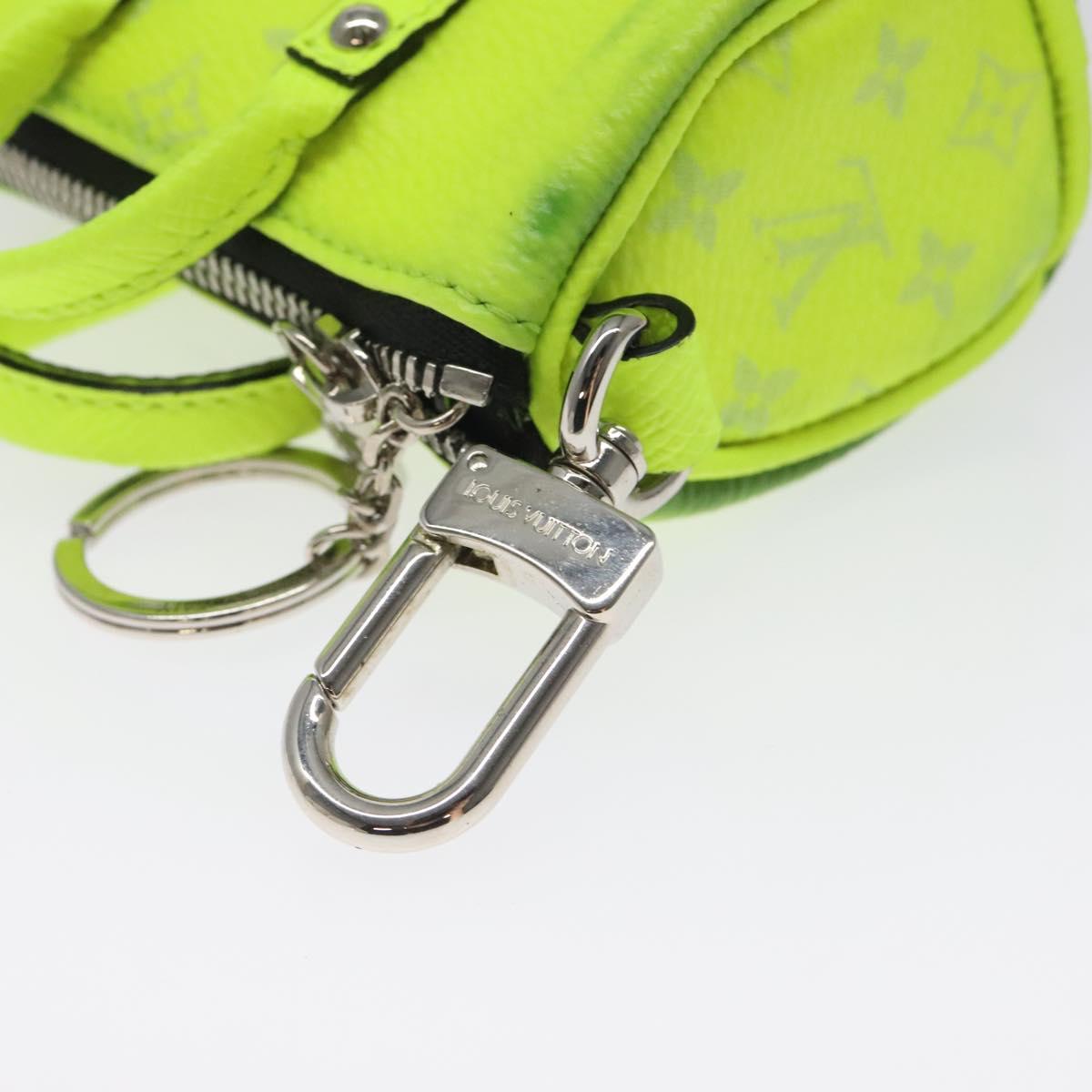 LOUIS VUITTON Taigalama Porte Cles Mini Keepall Charm Yellow M01048 Auth MX390