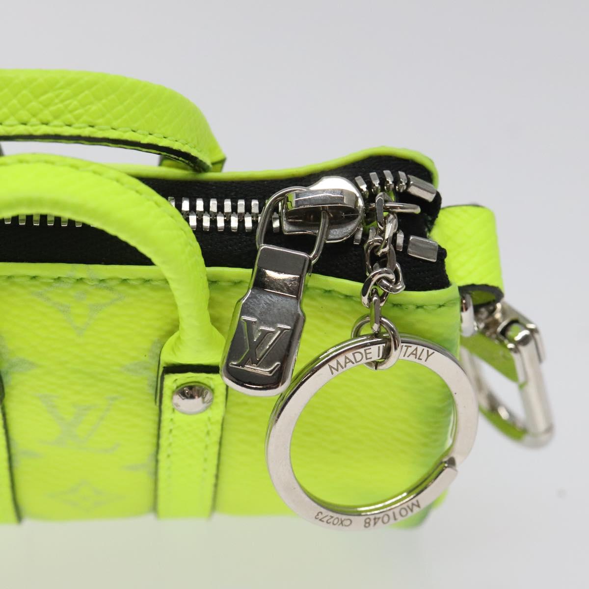 LOUIS VUITTON Taigalama Porte Cles Mini Keepall Charm Yellow M01048 Auth MX390