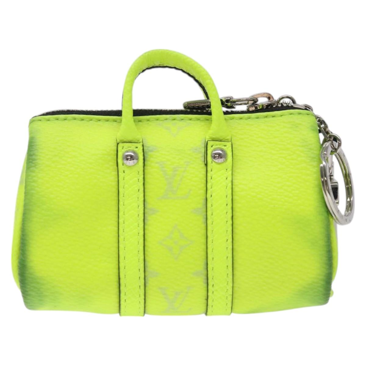 LOUIS VUITTON Taigalama Porte Cles Mini Keepall Charm Yellow M01048 Auth MX390