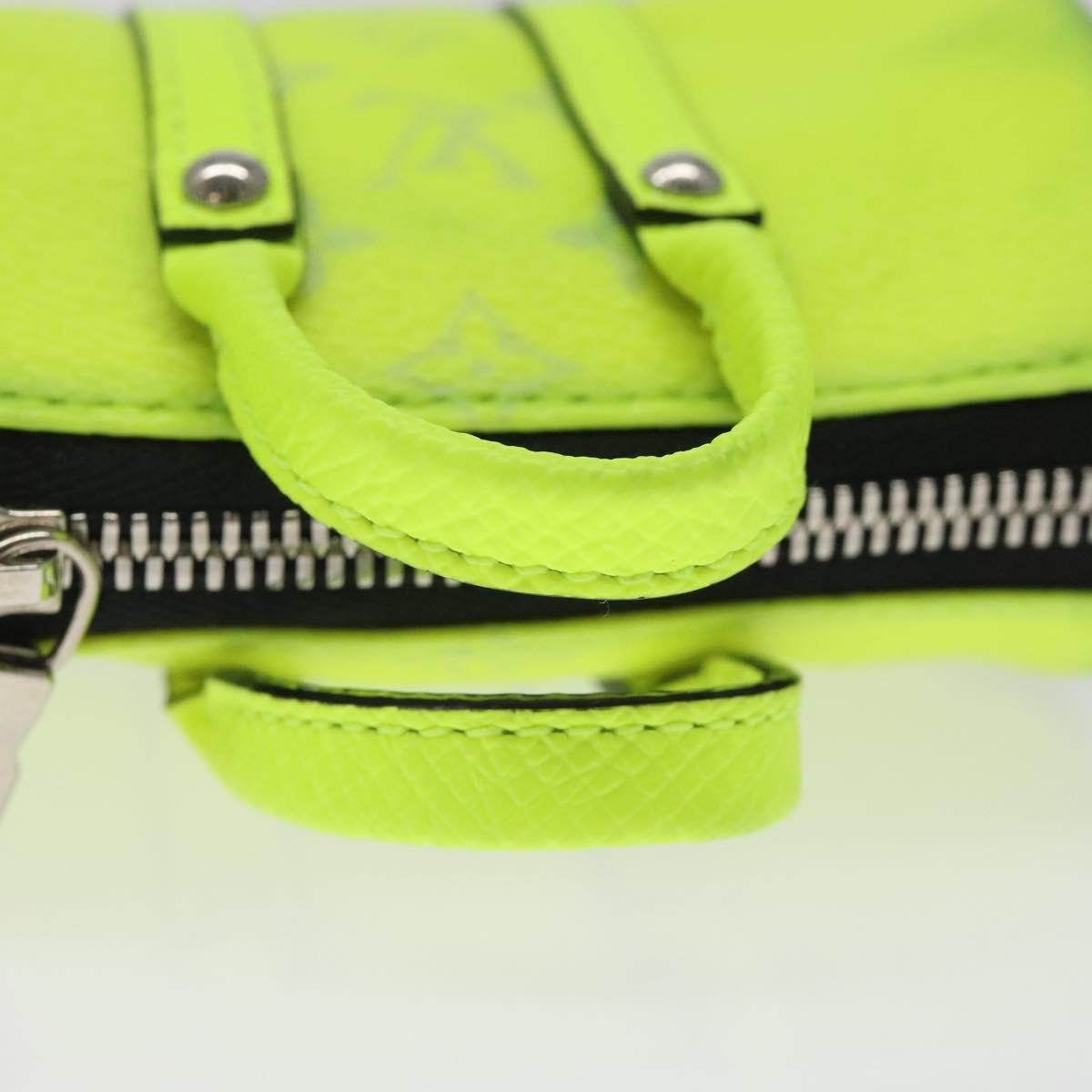 LOUIS VUITTON Taigalama Porte Cles Mini Keepall Charm Yellow M01048 Auth MX390