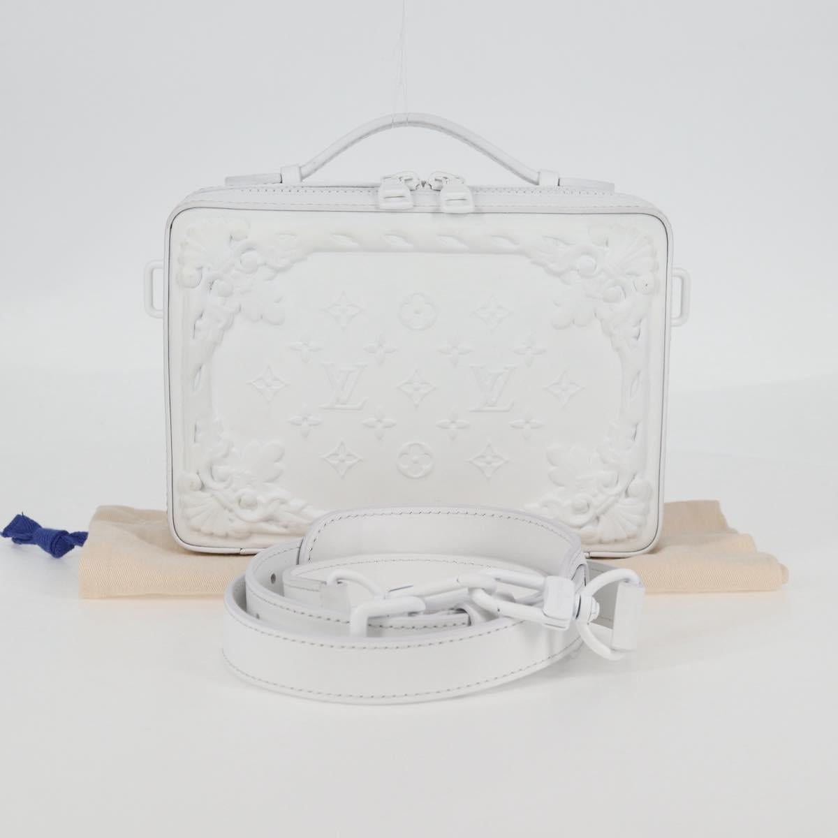 LOUIS VUITTON Monogram LV Ornament Soft Trunk Bag White M21833 LV Auth MX402SM