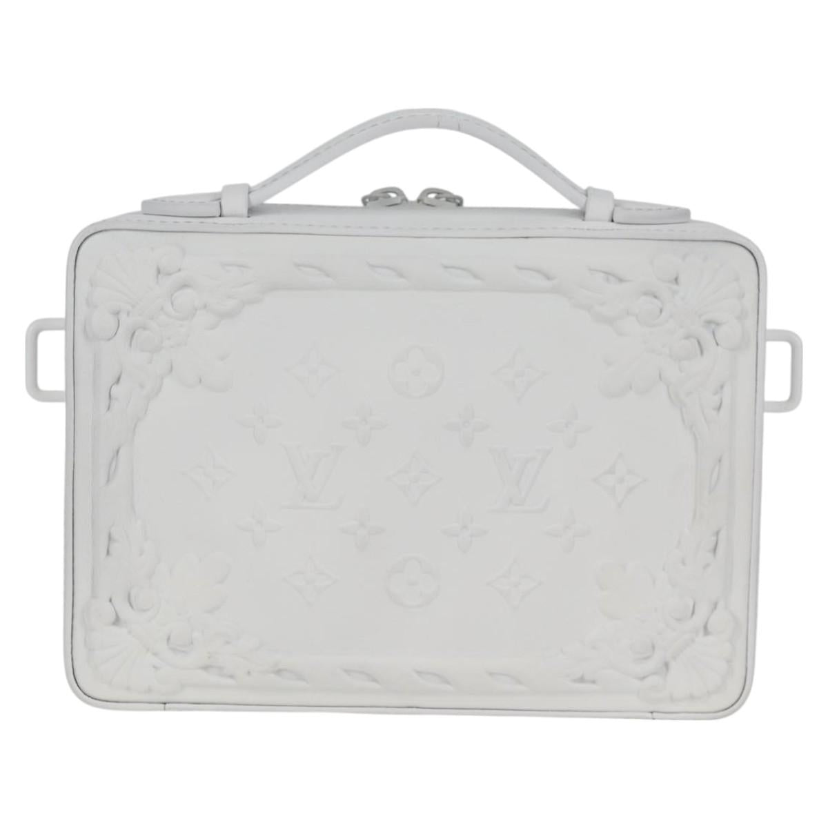 LOUIS VUITTON Monogram LV Ornament Soft Trunk Bag White M21833 LV Auth MX402SM