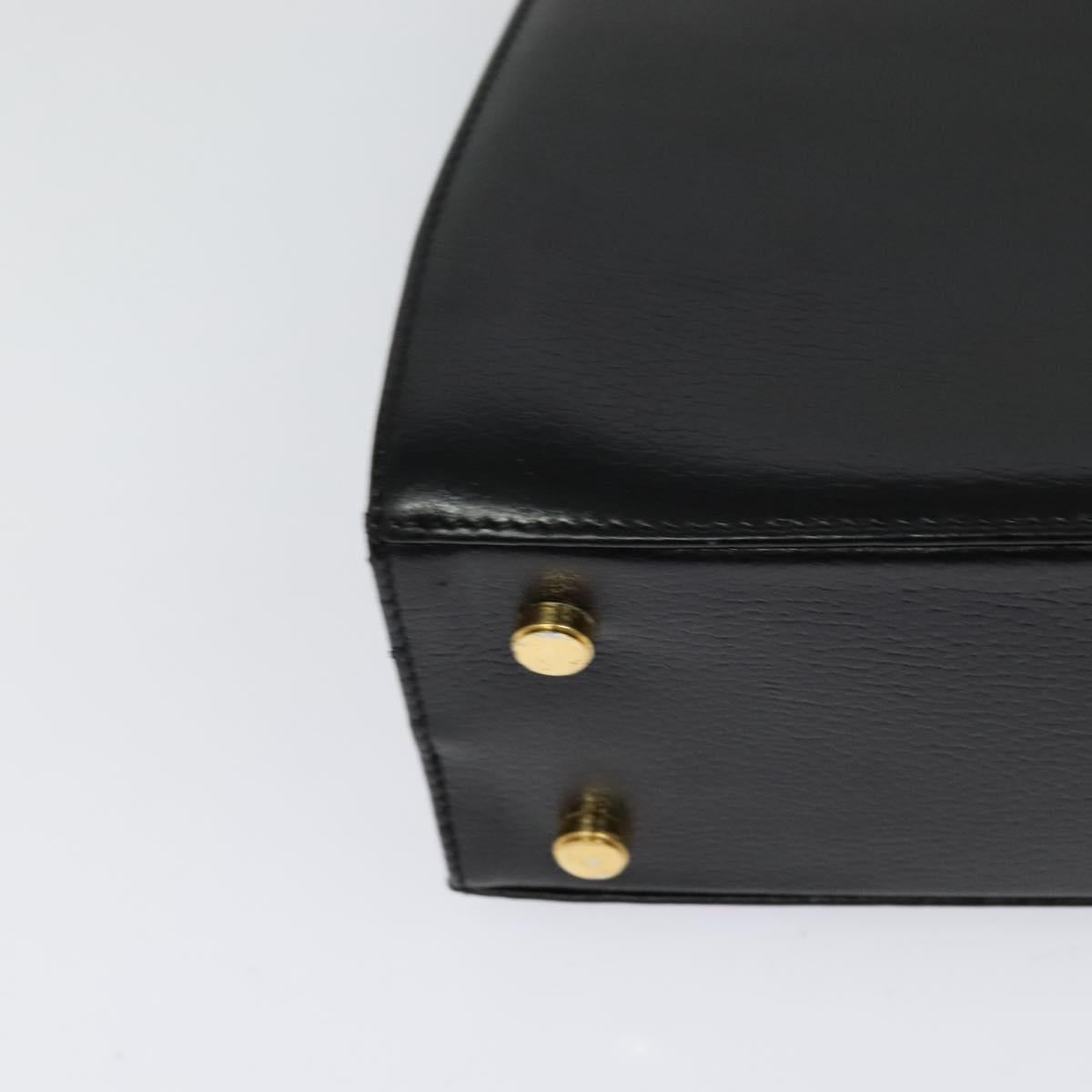 Salvatore Ferragamo Gancini Shoulder Bag Leather Black Gold Auth MX418