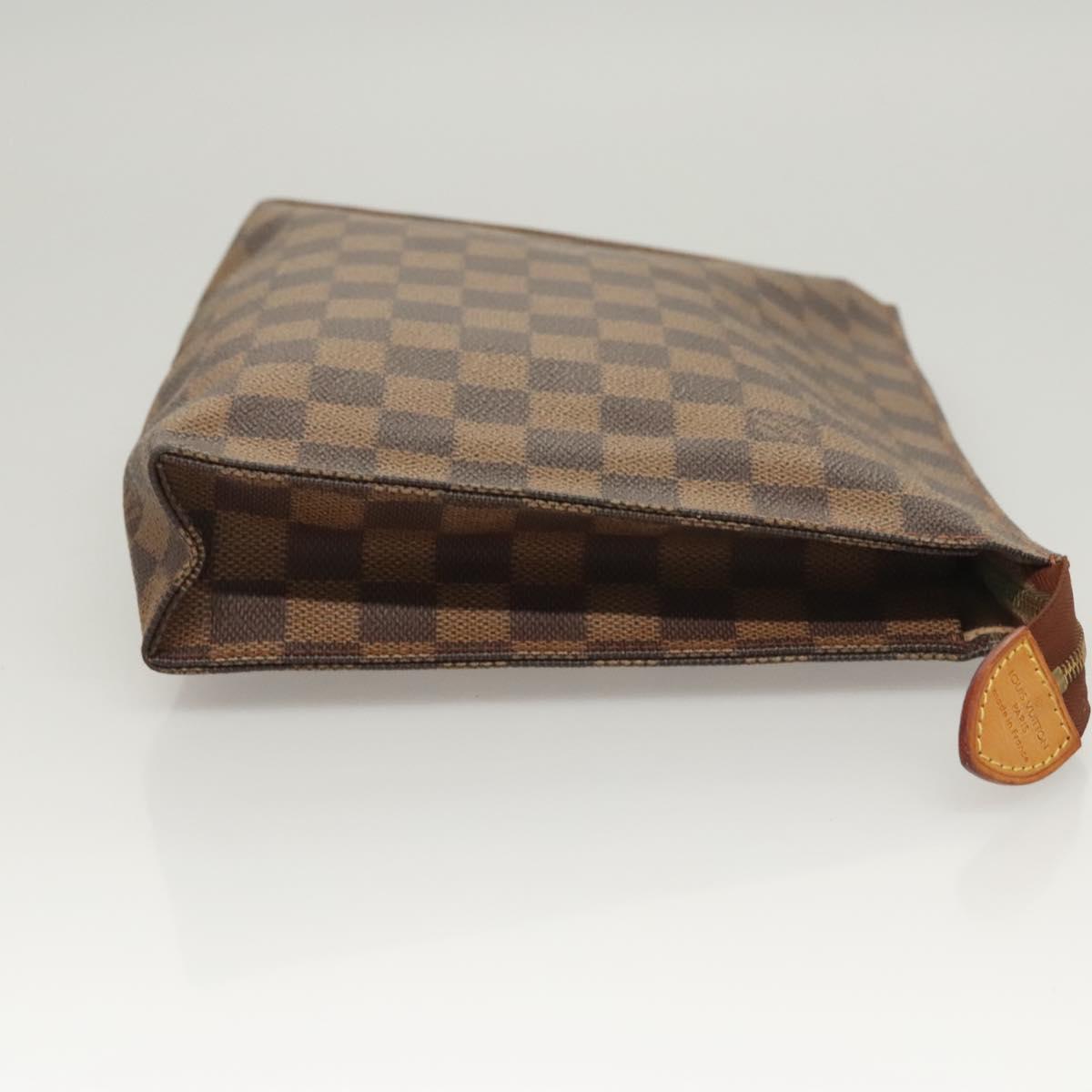 LOUIS VUITTON Damier Ebene Poche Toilette 26 Pouch N47543 LV Auth MX437