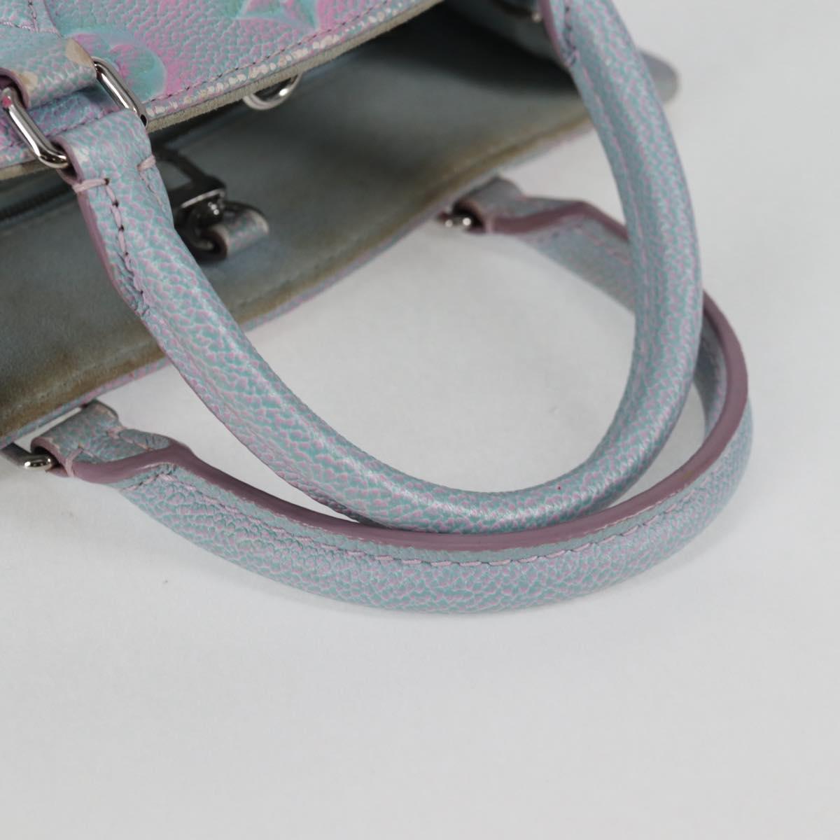 LOUIS VUITTON Monogram Empreinte On The Go PM Bag 2way Blue M46067 Auth MX449A