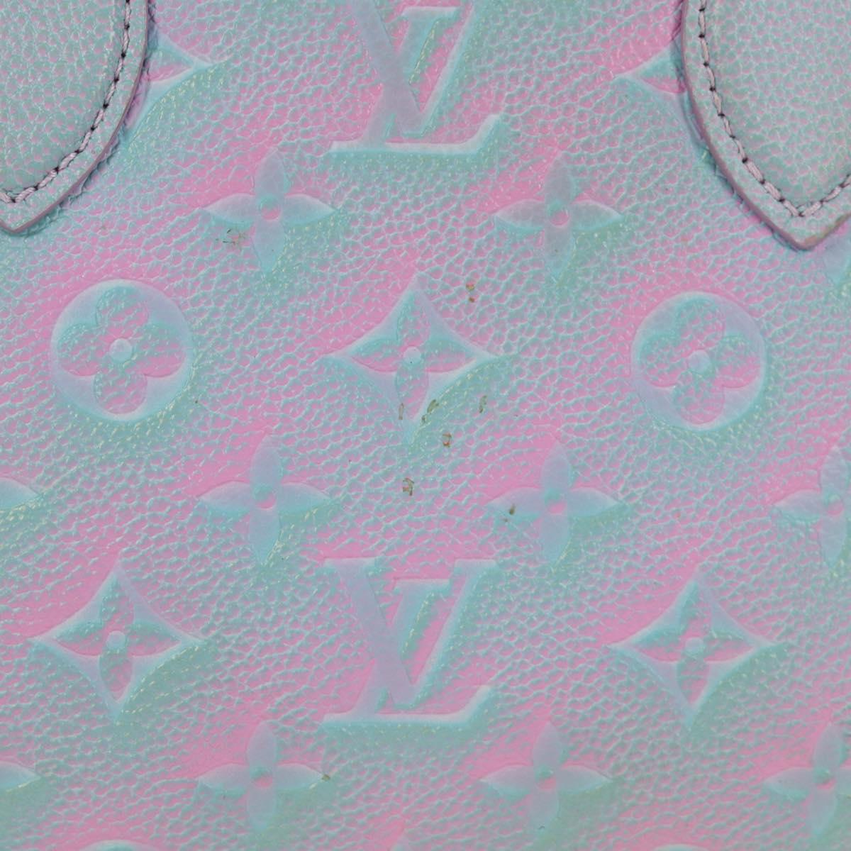 LOUIS VUITTON Monogram Empreinte On The Go PM Bag 2way Blue M46067 Auth MX449A