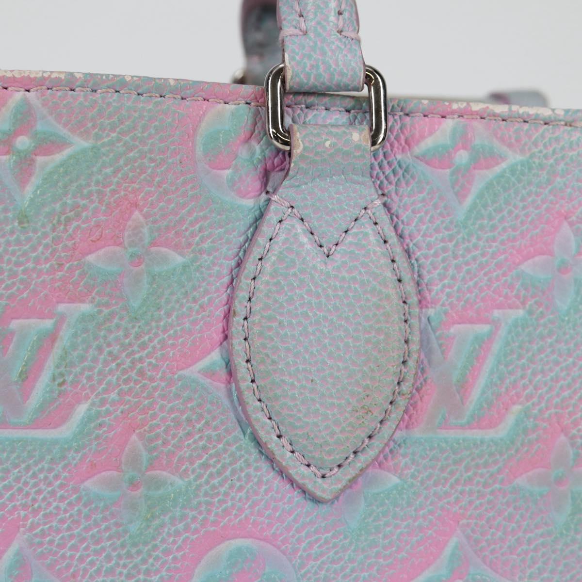 LOUIS VUITTON Monogram Empreinte On The Go PM Bag 2way Blue M46067 Auth MX449M