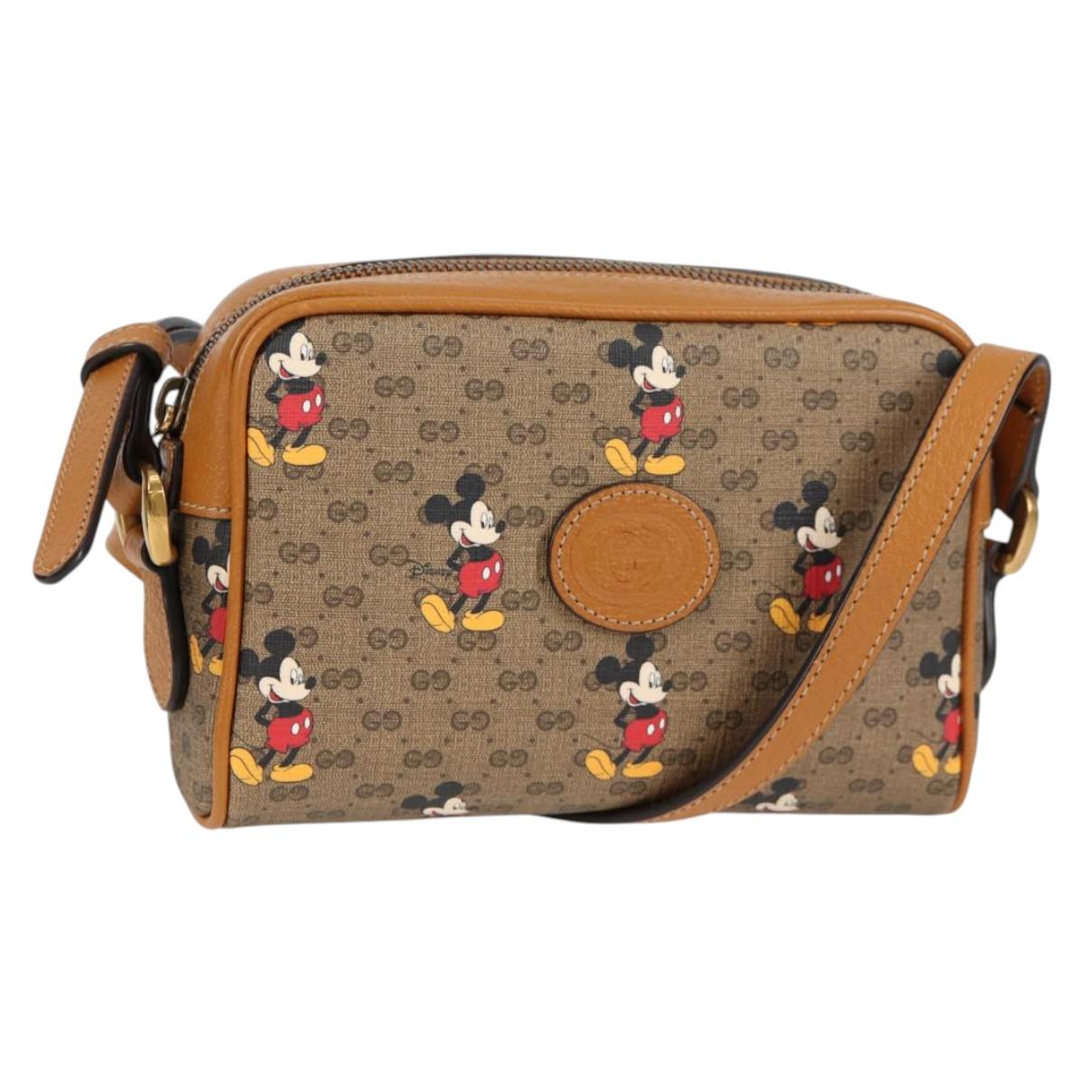 GUCCI Micro GG Supreme Disney Collaboration Bag PVC Beige 602536 Auth MX490AM