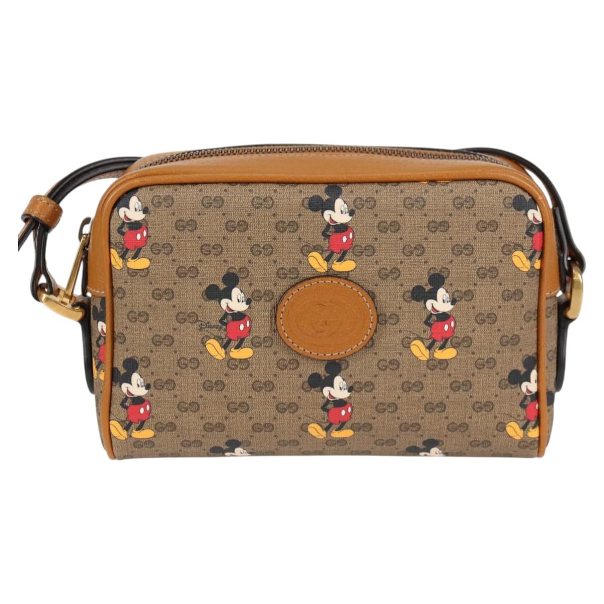 GUCCI Micro GG Supreme Disney Collaboration Bag PVC Beige 602536 Auth MX490AM