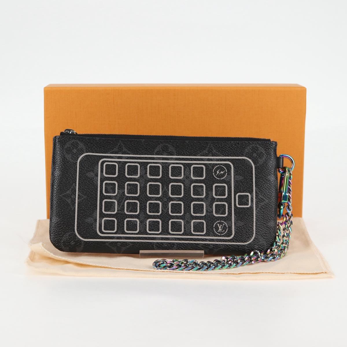 LOUIS VUITTON Monogram Eclipse Fragment iPhone Case M64433 LV Auth MX502SAM