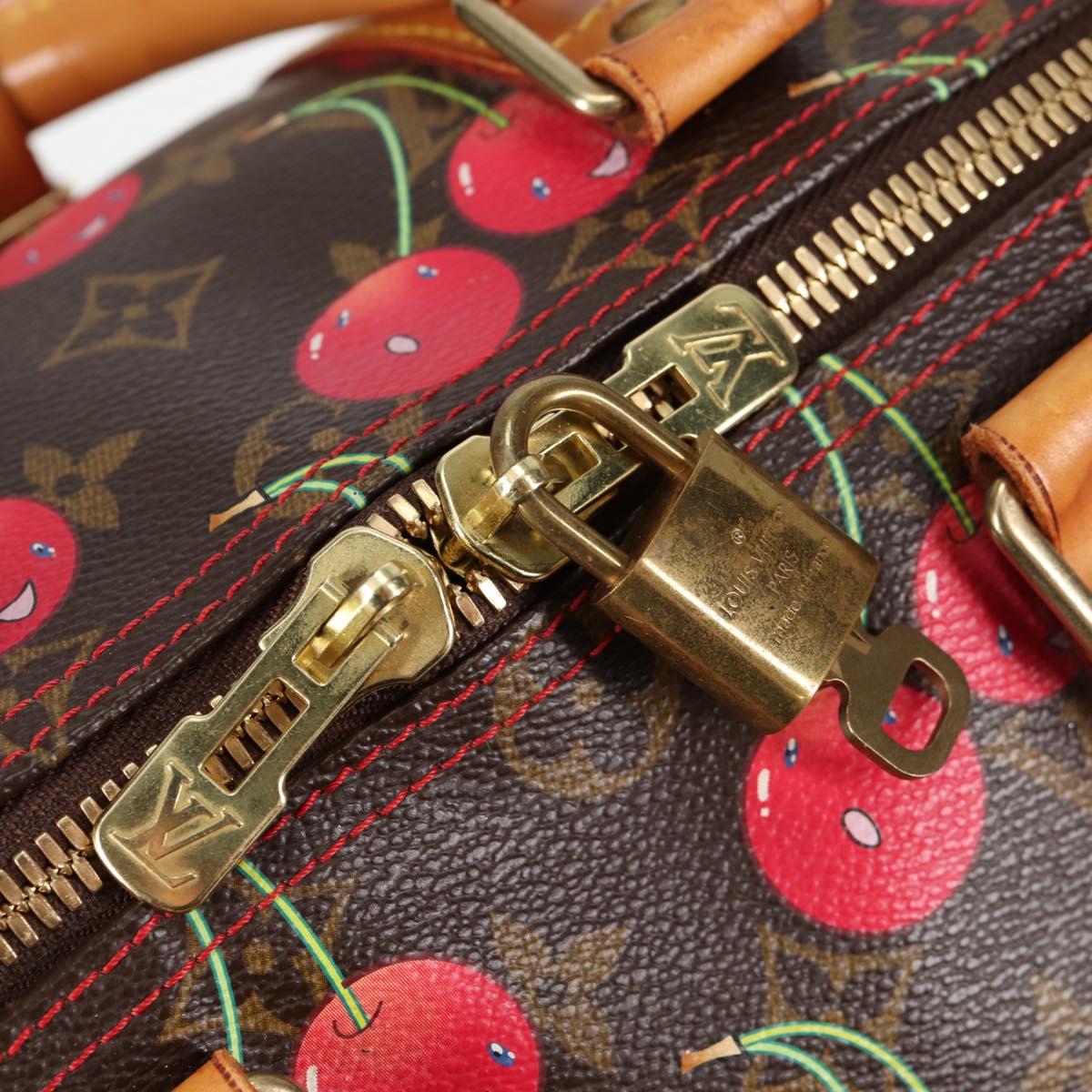 LOUIS VUITTON Monogram Cherry Keepall 45 Boston Bag M95011 LV Auth MX506V