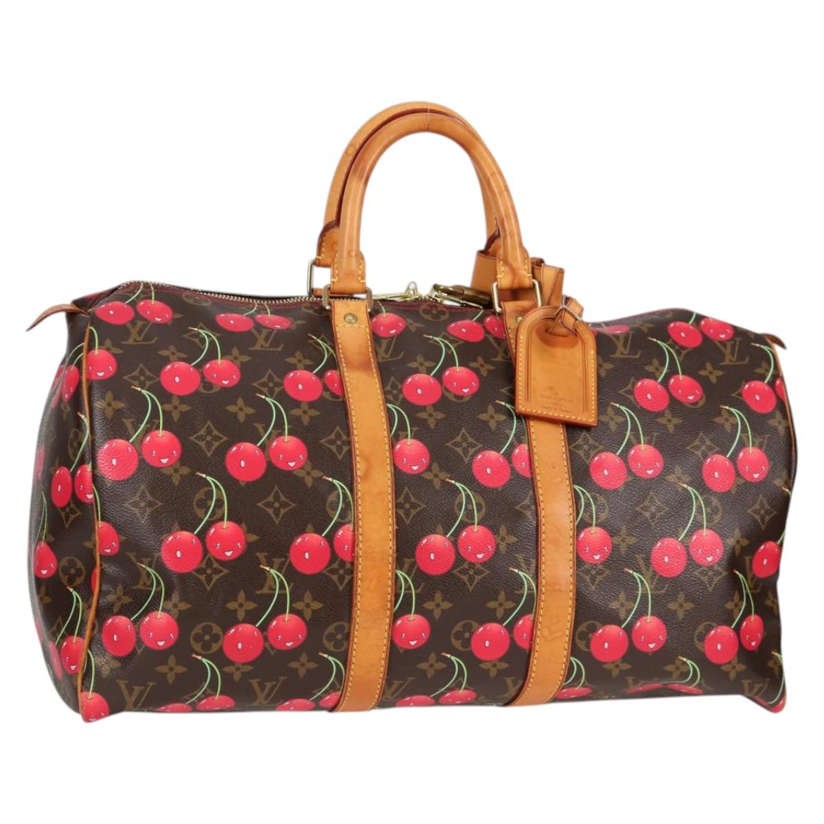 LOUIS VUITTON Monogram Cherry Keepall 45 Boston Bag M95011 LV Auth MX506V