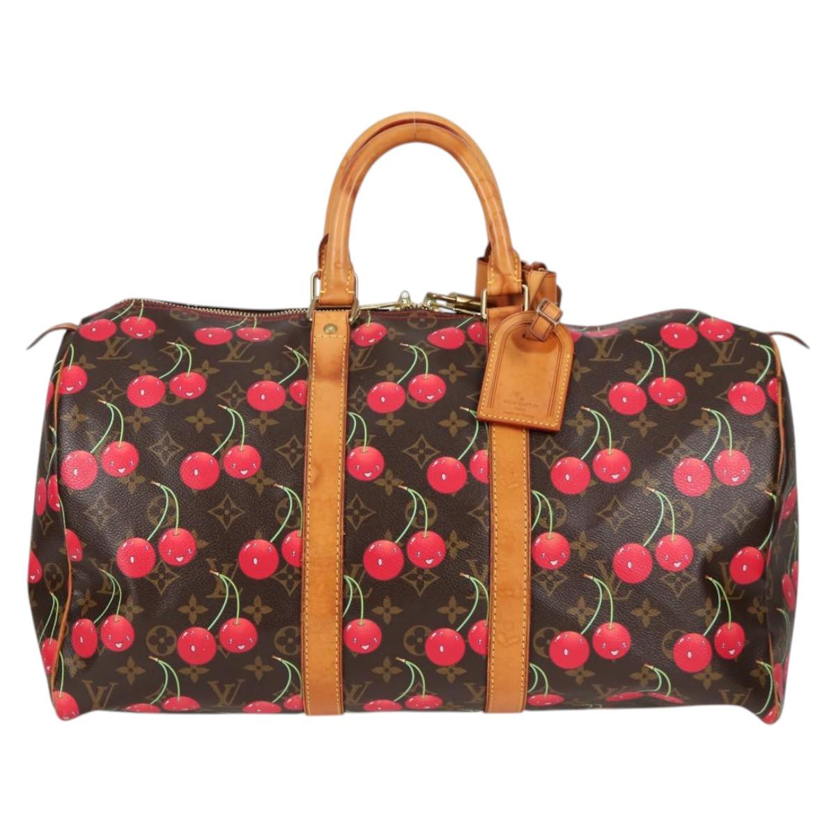 LOUIS VUITTON Monogram Cherry Keepall 45 Boston Bag M95011 LV Auth MX506V