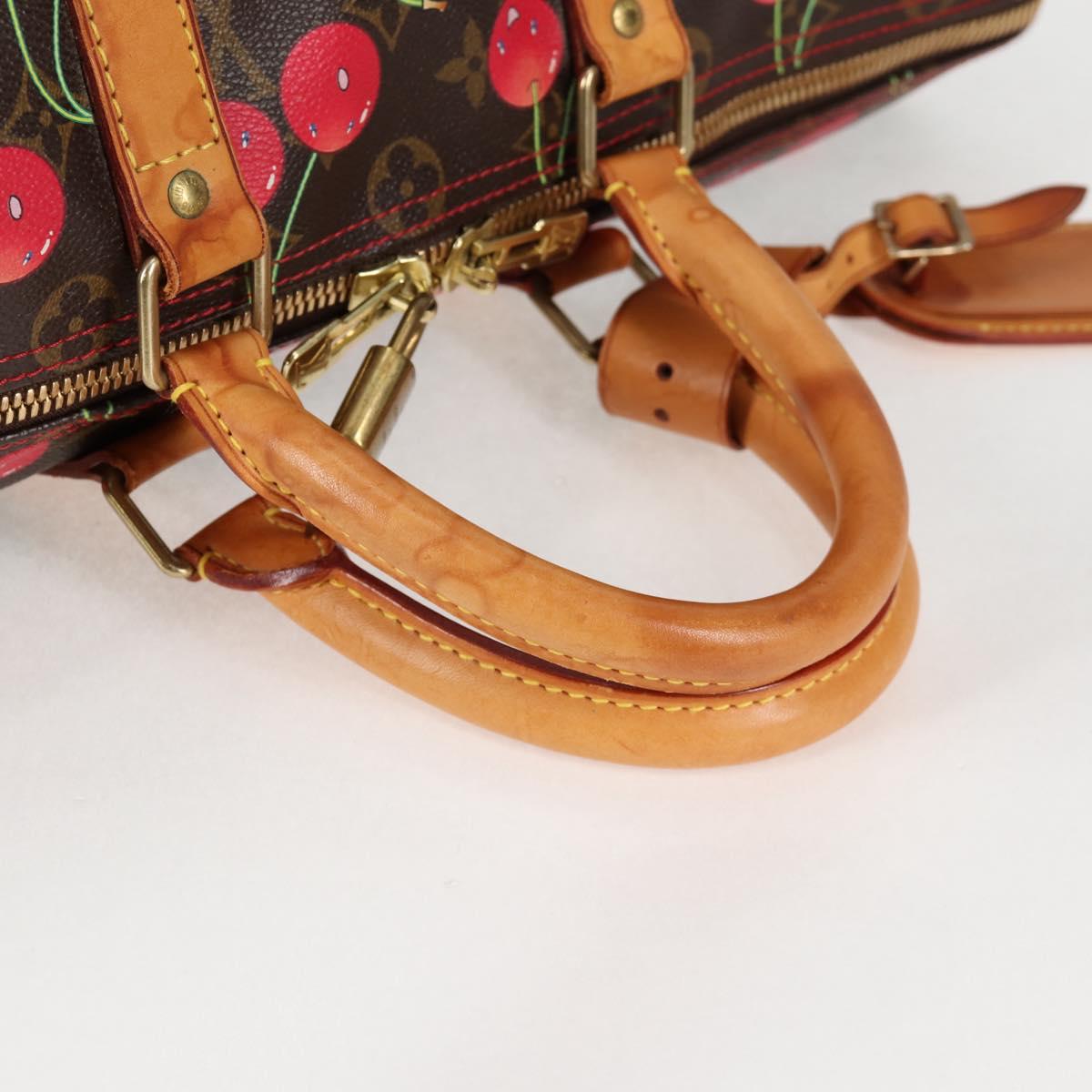 LOUIS VUITTON Monogram Cherry Keepall 45 Boston Bag M95011 LV Auth MX506V